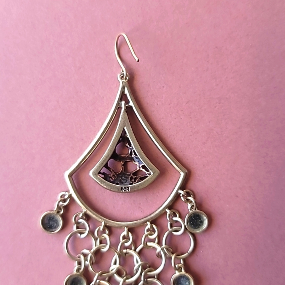 Vintage Chandelier Earrings Kenneth Cole Reaction (KCR), 3.5 inches - Picture 3 of 4